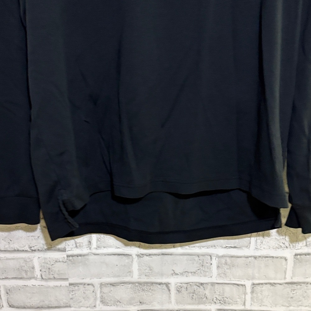 Lincs DC & Co Black 1/4 zipped Sueded Cotton pullover sweater, large - Picture 7 of 9